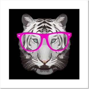 Tiger face hipster wild animals Posters and Art